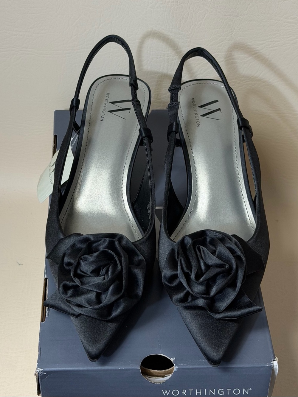 Worthington Womens Rosie Pointed Toe Kitten Heel Pumps Sz 8.5